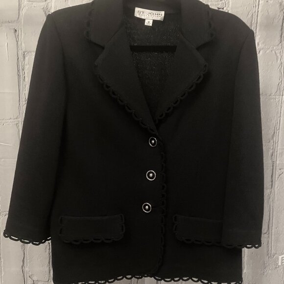 St. John Collection | Crochet Scallop Trim Jacket - Picture 8 of 16